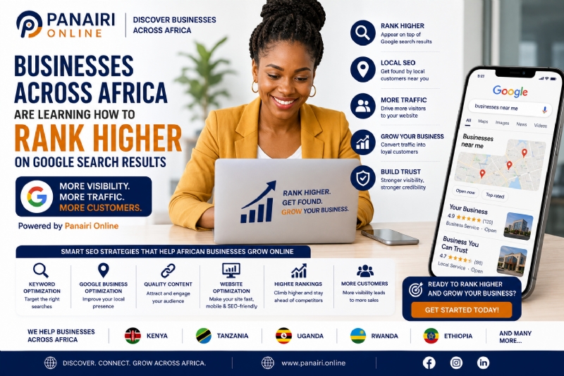 Businesses Across Africa Are Learning How to Rank Higher on Google Search Results, Discover Businesses Across Africa – Powered by Panairi Online
